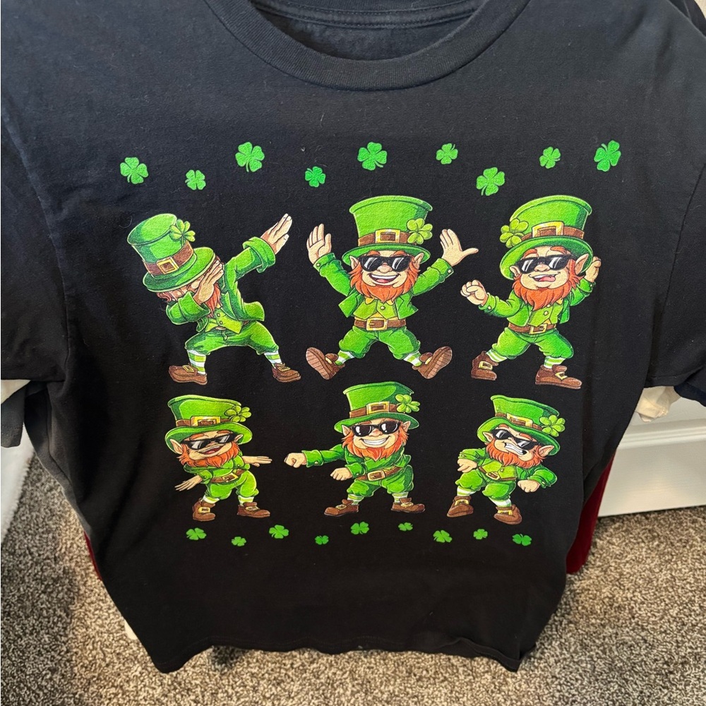 Black and Green Kids Leprechaun Dance Shirt